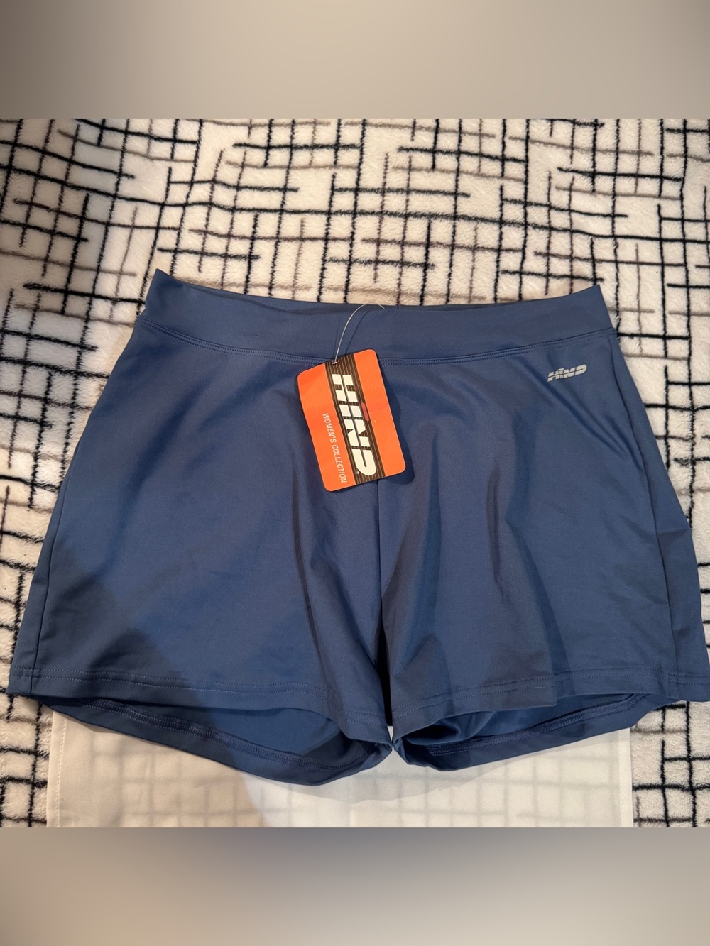 NWT Hind Women's Slate Blue Athletic Workout Shorts Size XL